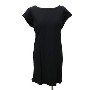 Eileen Fisher Zipper Tunic Dress Womens Small Black Minimalist Scandinavian